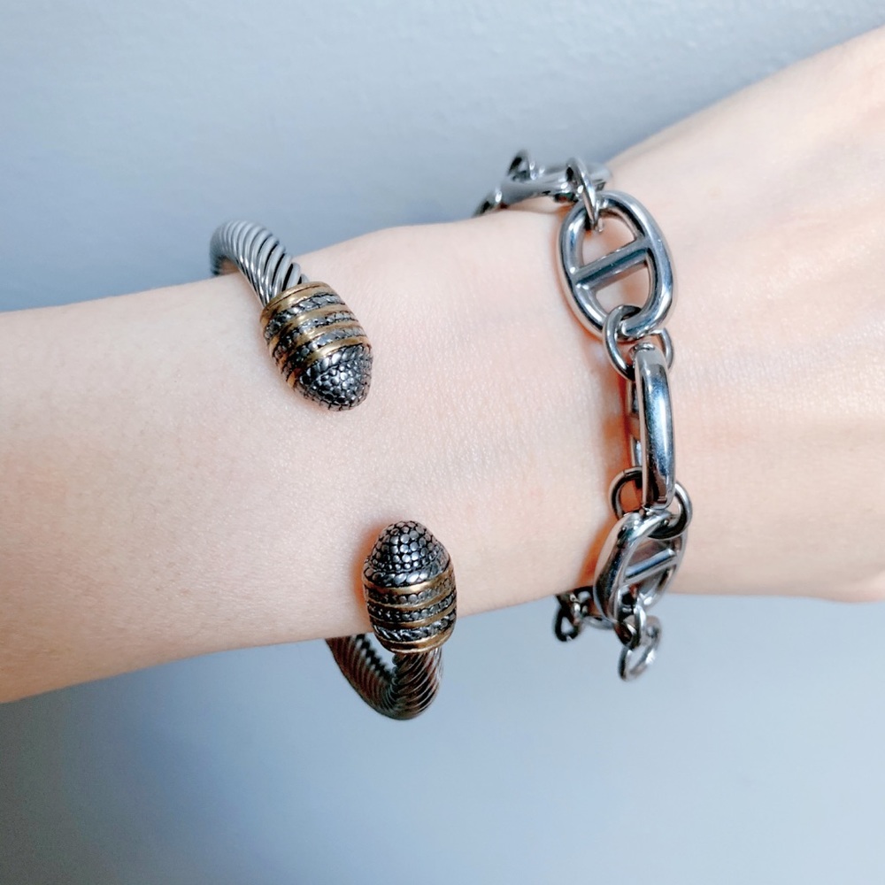 Stainless Steel Rope Bangle No Allergy - Picture 3 of 5